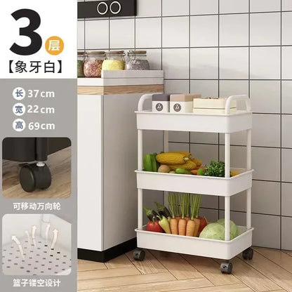 Multi-Layer Trolley Rack Kitchen Floor Bedroom Baby Snacks Mobile Bathroom Bathroom Storage Rack