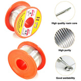 JINHU CF-10 - Alambre de soldadura de estaño (0,5/0,6/0,8/1,0 mm, 63/37, fundente, 2,0 %, 13,7 m), rollo de alambre para soldar para bricolaje