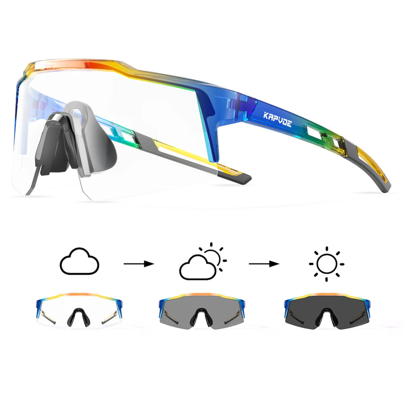 Kapvoe Photochromic Teenager Kids Cycling Sunglasses Sport Bicycle Glasses UV400 Child Goggle Outdoor Boys Girls Running Eyewear