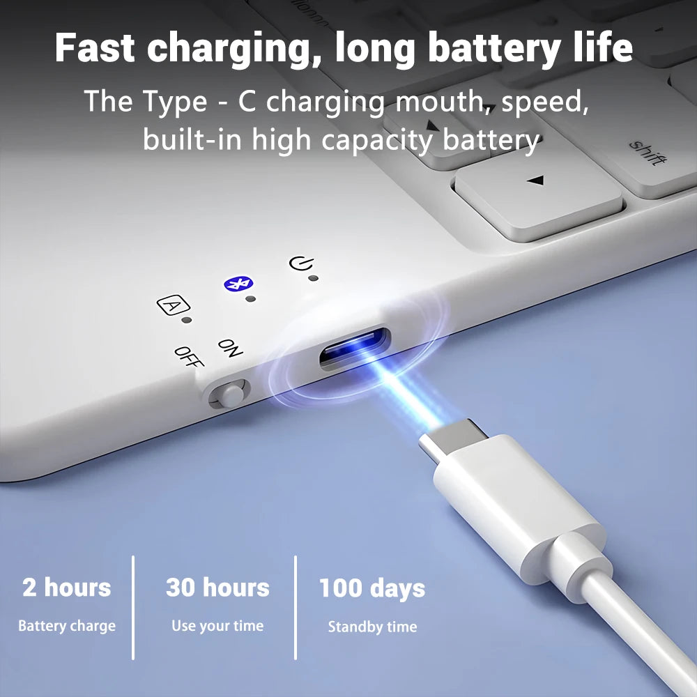 Teclado inalámbrico Bluetooth con panel táctil para Android, iOS, Samsung, Xiaomi, iPad Air Pro Mini, teclado español, ruso y coreano.