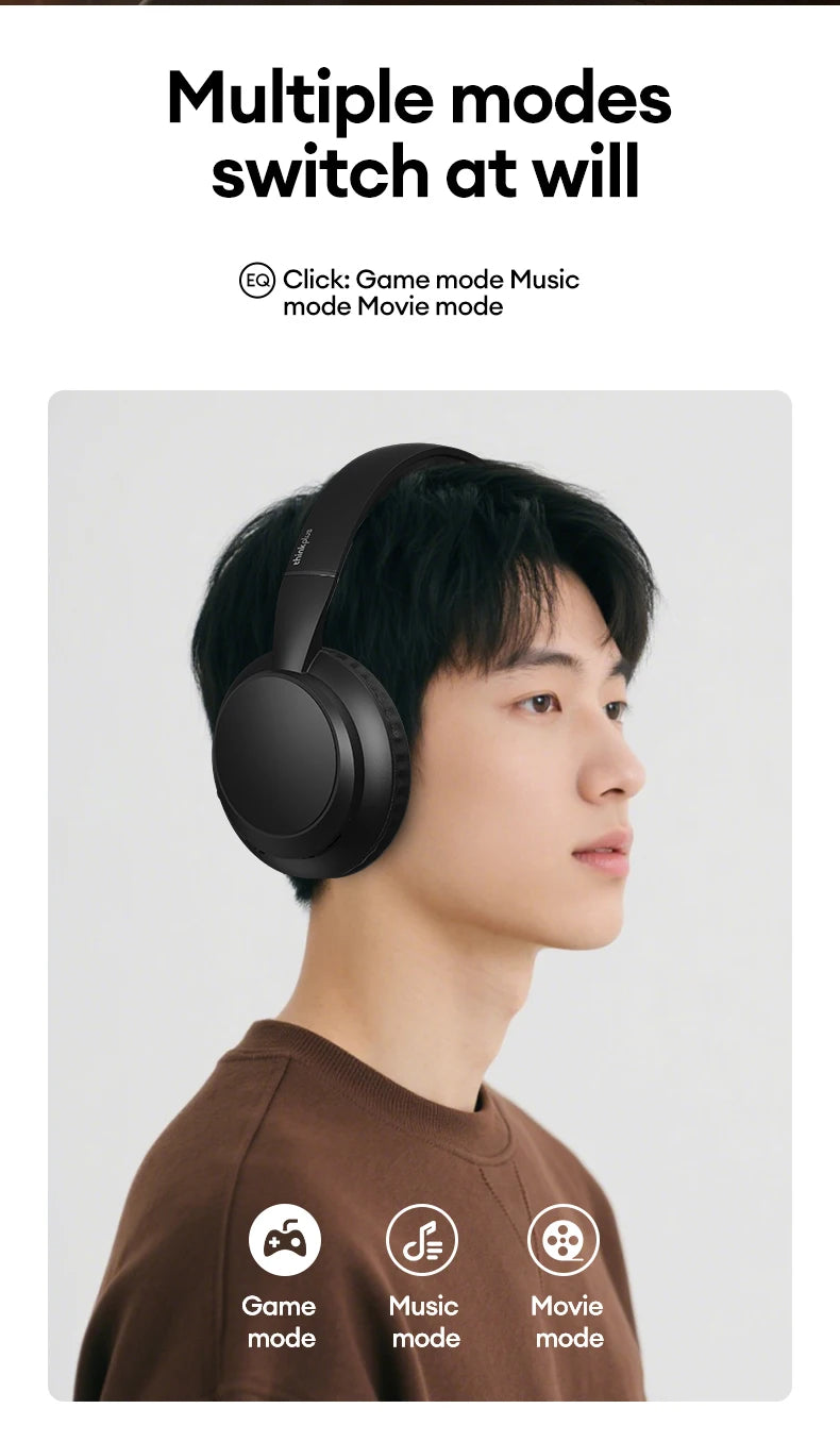 Lenovo TH11 Over-Ear Headsets Bluetooth 5.4 HI-FI Stereo Noise Cancelling Headphones Wireless Wired Gaming Earphones Comfortable