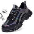 Zapatos de seguridad para mujer, zapatos de trabajo con puntera de acero, zapatillas ligeras de trabajo para hombre, botas de trabajo indestructibles, zapatos unisex para mujer. 
