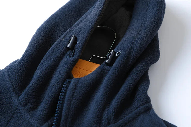 2024 Brand Winter Fleece Jacket Men's Casual Thickened Wool Jacket high quality Design Warm Fashion Hooded Coat Outdoor Ski Suit