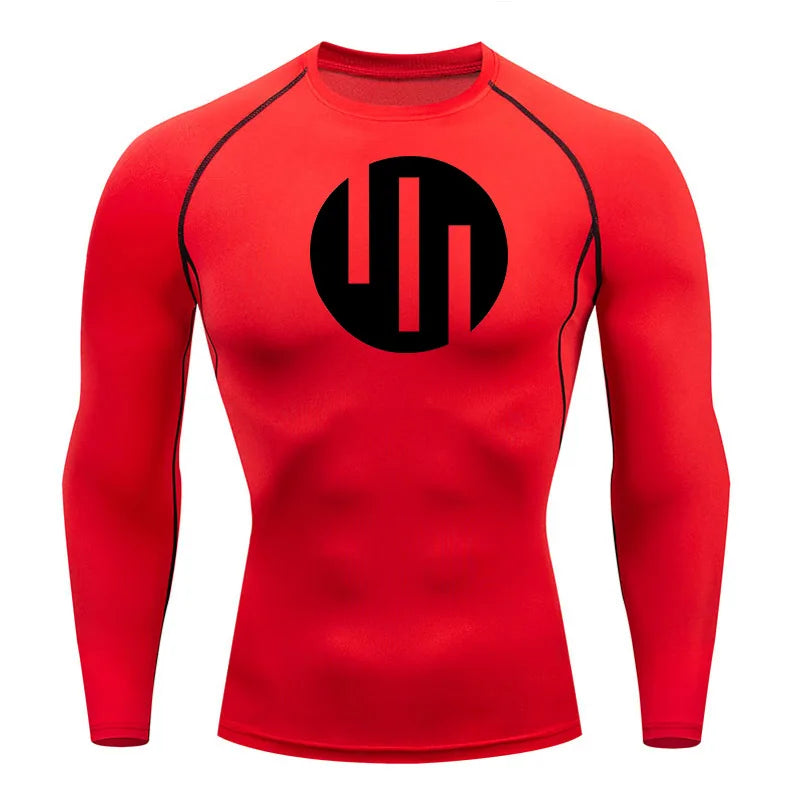 Gym Short Sleeve Running T-Shirt Men's Compression Long Sleeve Shirt Sun Protection Quick Drying Sports Top Black Sportswear 4xl
