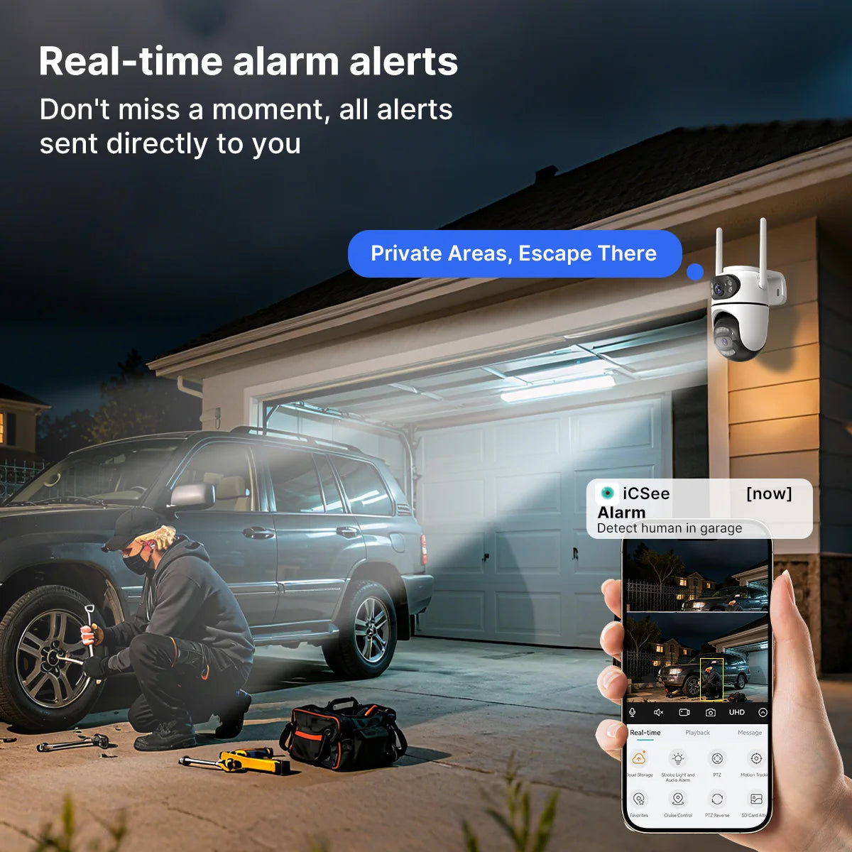 WONSDAR 2pcs Outdoor WIFI IP Camera Smart Home Security Protection PTZ Camera AI Auto Tracking Night Vision Surveillance iCsee