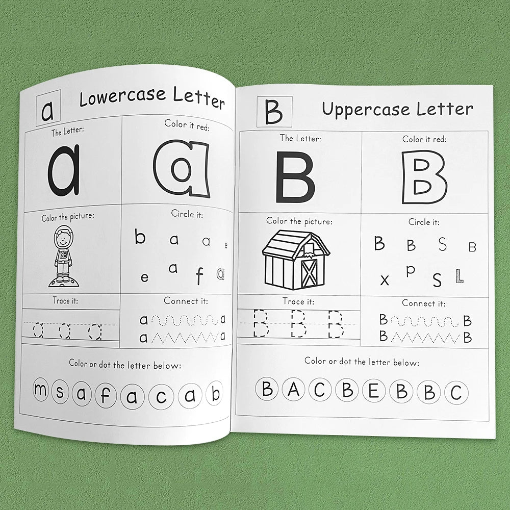 Letters A-Z Alphabet Phonics Practice Workbook Preschool Learning English Language Kindergarten Writing Coloring Book Montessori