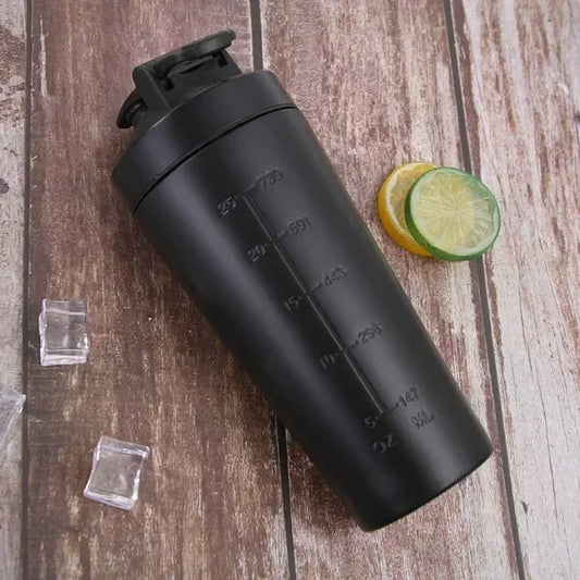 Stainless Steel Protein Shaker Cup Portable Fitness Sports Mug Nutrition Shaker Bottle Water Cup Portable Shaker