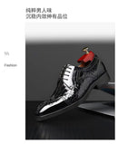 Crocodile Pattern Leather Shoes Business Oxford Footwear Men's Brogue Dress Shoes Leather Formal Shoes for Men Bullock Shoe 2024