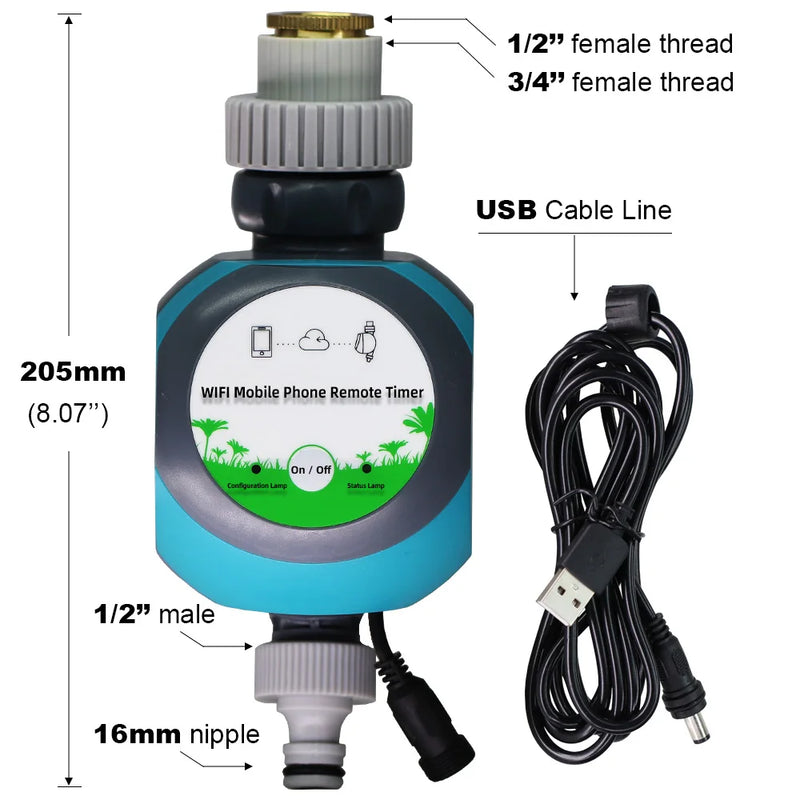 Temporizador de agua automático para jardín, WIFI, control remoto para teléfono móvil, riego para interiores y exteriores, soporte Tuya Smartlife