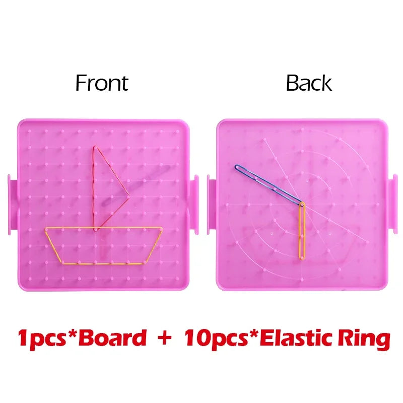 Montessori Baby Creative Toy Graphics Rubber Tie Nail Boards Childhood Geometry Education Preschool Kids Puzzle Game Toy 14cm