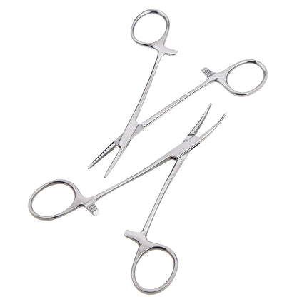 Herramienta manual de 12,5 x 16 x 18 cm, pinzas hemostáticas para pelo de mascotas, alicates de pesca, herramientas de depilación, herramienta de corte con punta curva/recta.