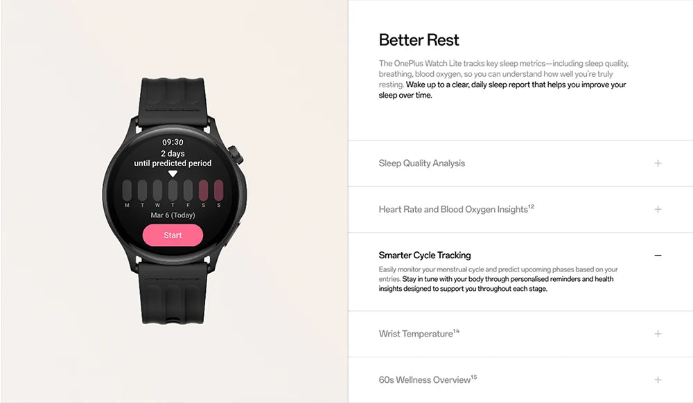 OnePlus Watch Lite SmartWatch (Versão Global), Tela de 1,46 polegadas, 59g, 10 dias de bateria confiável, Monitoramento de frequência cardíaca e oxigenação sanguínea.