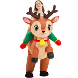 Adult Rooster Inflatable Costume Funny Unicorn Elk Animals Inflatable Suit Halloween Carnival Half Body Blow Up Suit for Cosplay