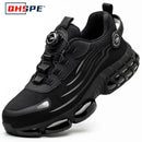 Rotating Button New Safety Shoes Men Anti-smash Anti-puncture Work Shoes Fashion Men Sport Shoes Security Protective Boots Men