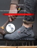 Genuine Leather Cow Suede Safety Work Shoes For Men Composite Head Anti Nail Anti Static Welding Shoes Indestructible Boots