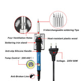 60W/80W Electric Soldering Iron Adjustable Temperature Digital Display Electronic Welding Repair Tools With Solder Tin Iron Tips