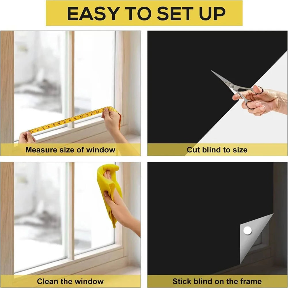 1/2/3M Portable Blackout Curtain Blind Window Thermal Insulated Kitchen Curtains Stick On DIY Non-perforated Temporary Curtain