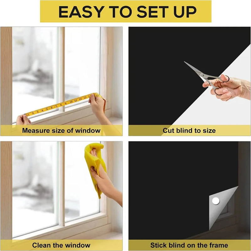 1/2/3M Portable Blackout Curtain Blind Window Thermal Insulated Kitchen Curtains Stick On DIY Non-perforated Temporary Curtain