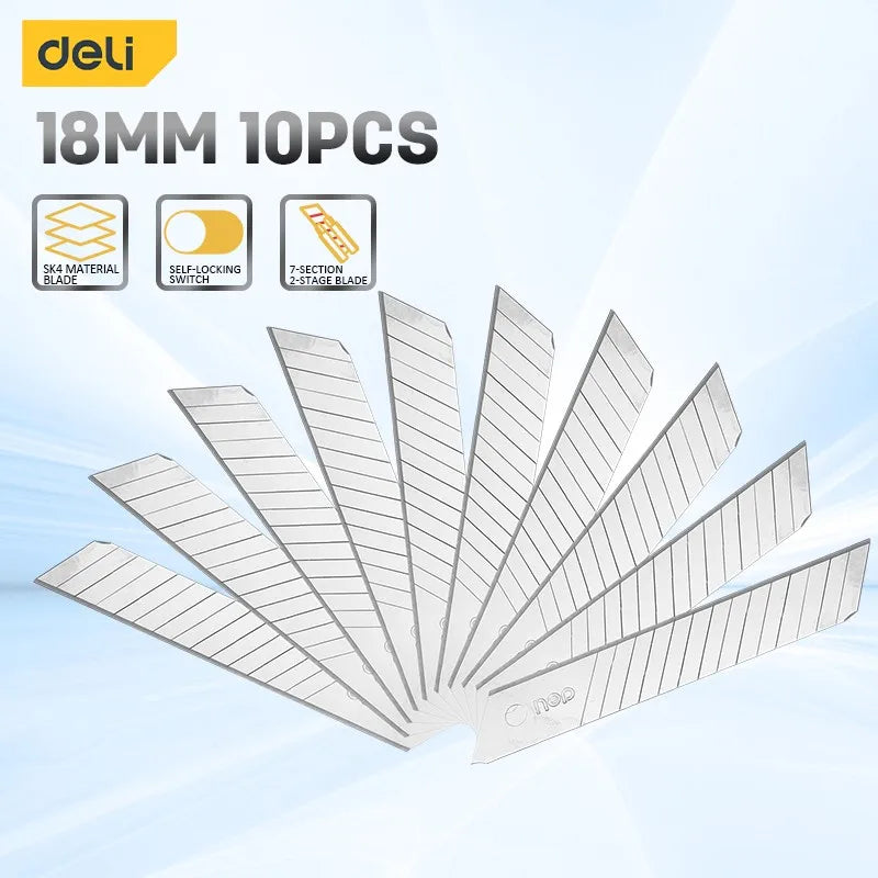 10 cuchillas de repuesto de 18 mm para cuchillos multiusos, cuchillas desprendibles compatibles con cuchillos de corte retráctiles de 18 mm, cuchillos para manualidades y cúteres.