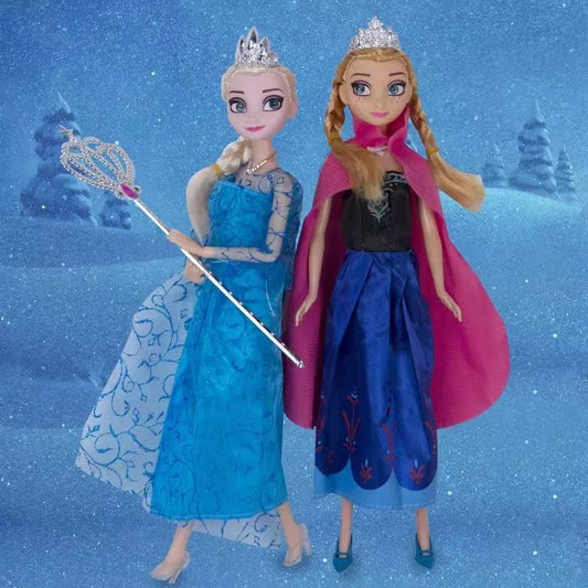 2026 New Arrival Frozen 2 Princess Dolls Set, 30cm Movable Joint Elsa Anna Action Figures, Best Gift for Girls Birthday