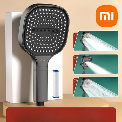 Xiaomi 13cm Large Panel 3Modes Adjustable Home Shower Head  High Pressure Massage ShowerHead Filter Element Bathroom Accessories