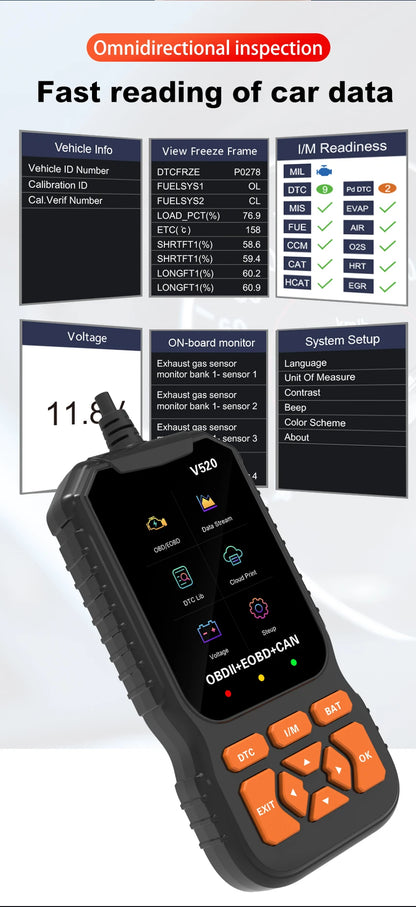 New OBD2 Scanner Professional Auto Engine System Diagnostic Lifetime Free Automotive DTC Lookup Code Reader Car Diagnostic Tool