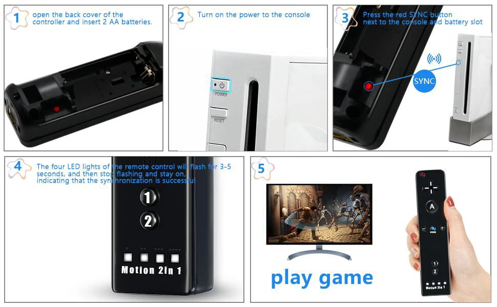 Controllers for Nintendo Wii/Wii U Left/Right 2in1 Motion Plus Controller Wireless Remote Control Gamepad Video Game Accessories