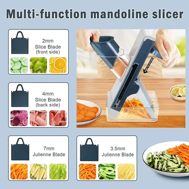 Multifunctional Vegetable Chopper Potato Scrubber Slicer Kitchen Household Lemon Adjustable Hand Tools Food Carrot Fries Peeler