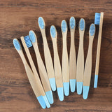 Children 10 Pieces Colorful Bamboo Toothbrush Nylon Bristle Eco Paint Toothbrush Kids Arosse a Dent Bambou Vegan Tooth Dental