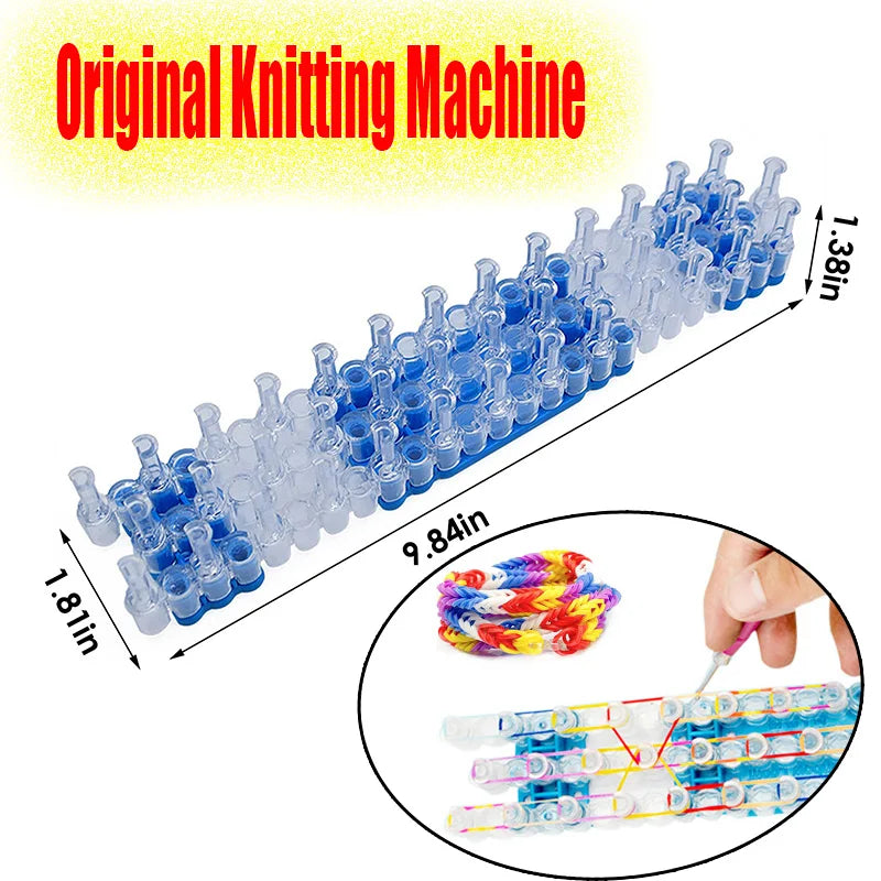 Tear bandas de borracha pulseira tecido laço, DIY tricô brinquedos presente, novo