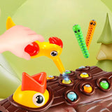 Juguetes Educativos Montessori para niños, pájaro carpintero, juguete de gusanos para atrapar, juegos magnéticos para el desarrollo de Babi, tablero ocupado
