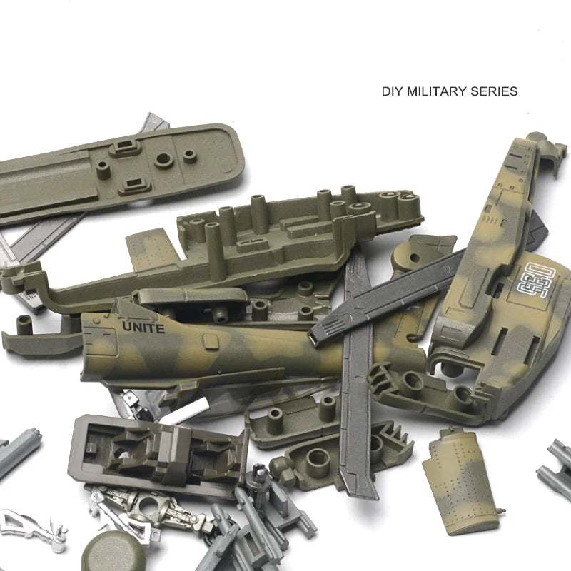 1/72 Modern US Army Tank M1A2 Leopard 2A7 Main Battle Tank Military Model AH-64 Copter Airplane Model Puzzle Assembly Model Toys