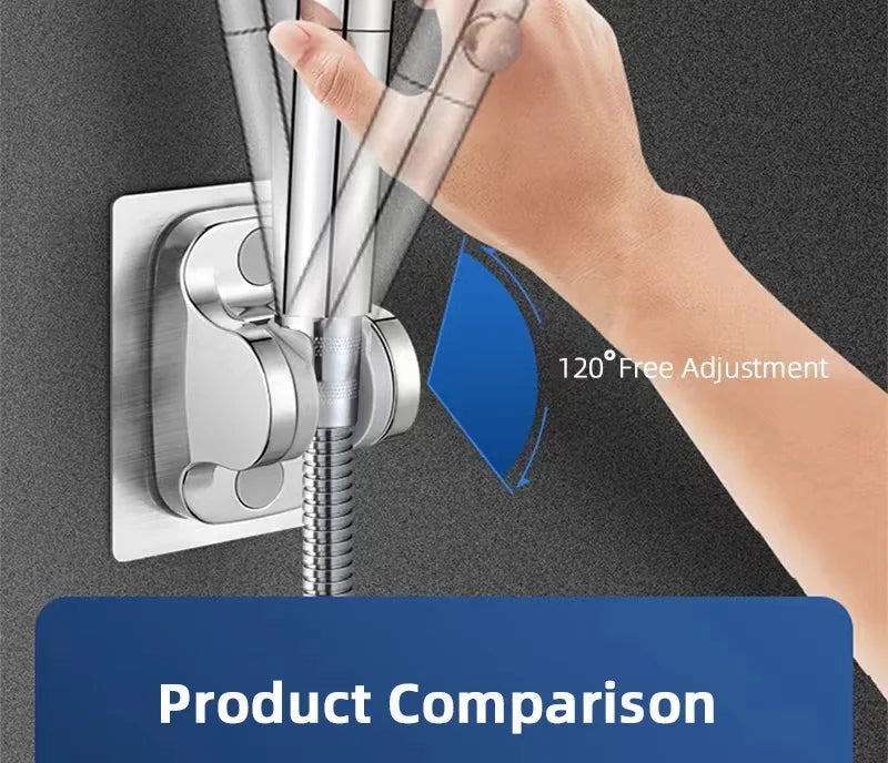 Universal Shower Head Holder Adjustable Shower Rail Holder Bathroom Accessories Replacement Hand Shower Bracket for Slide Bar