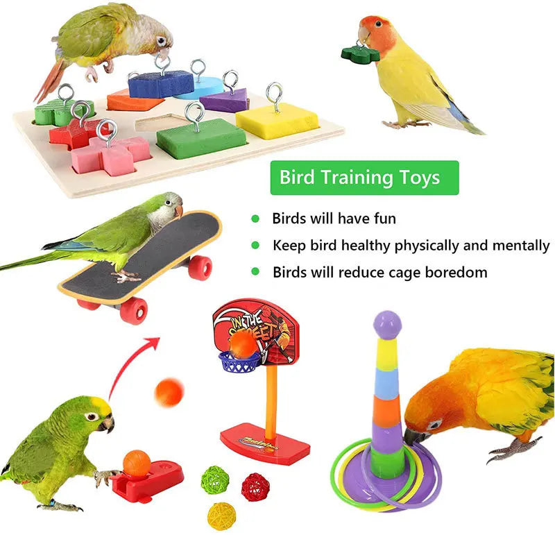Parrot Toy Set, Bird Supplies, Bird Supplies, Ferrules, Bird Toy Combination Set