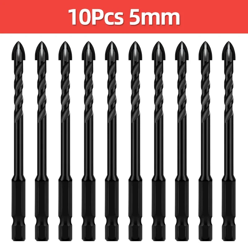 Cross Hex Tile Drill Bit For Glass Concrete Ceramic Tile Hole Opener Tunsten Carbide Hard Alloy Bits Set Tools 3 4 5 6 8 10 12mm