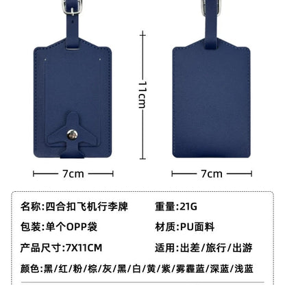 New Airplane Buckle Anti Lost Luggage Tags Thickened Flip Cover Luggage Tag Boarding Pass Suitcase Label Name ID Address Lable