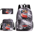 3pcs Disney Pixar Cars Lightning McQueen Students Backpacks Schoolbags Pencil Case Shoulder Bags Boys Girls School Bags Sets