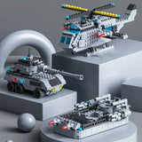 1560pcs 6 IN 1 Military Navy Ship Sets Building Blocks War Army Boat Plane Model Toys for Boys Bricks Toys Christmas Gifts