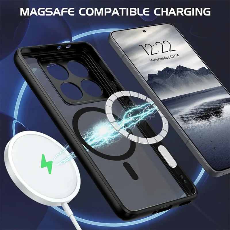 Hard Plastic Matte Camera Protection Case For Xiaomi 15 14 13 Ultra 13T 14T Pro For Magsafe Magnetic Wireless Charge Phone Cove