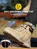 Steel Toe Boots for Men Lightweight Slip Resistant Construction Work Boots Indestructible Men's Safety Shoes Outdoor Boots