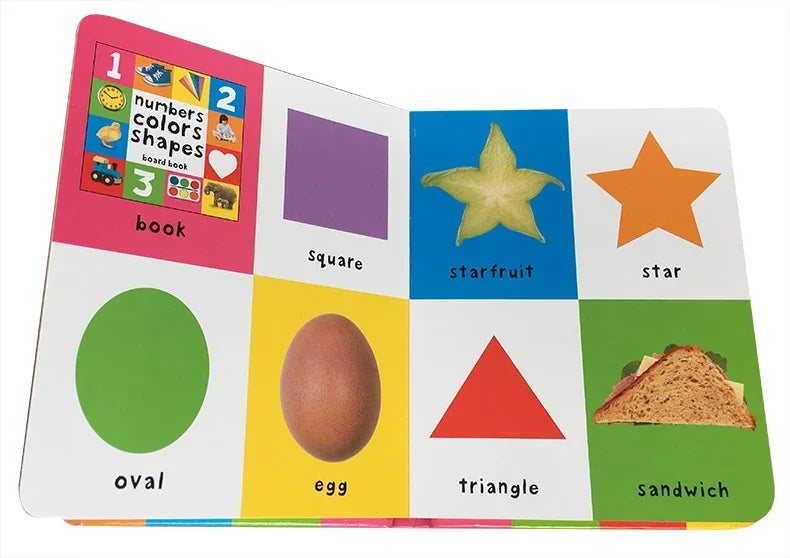 Montessori First 100 English Words Learning Cardboard Book Animals Colors Numbers Language Physical Picture Teaching Aids