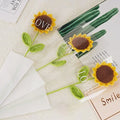 3Pcs Sunflower Hand Woven Bouquet Creative Wool Knitting Sunflower Flower Decorations Teachers Day Mother S Day Birthday Gift 