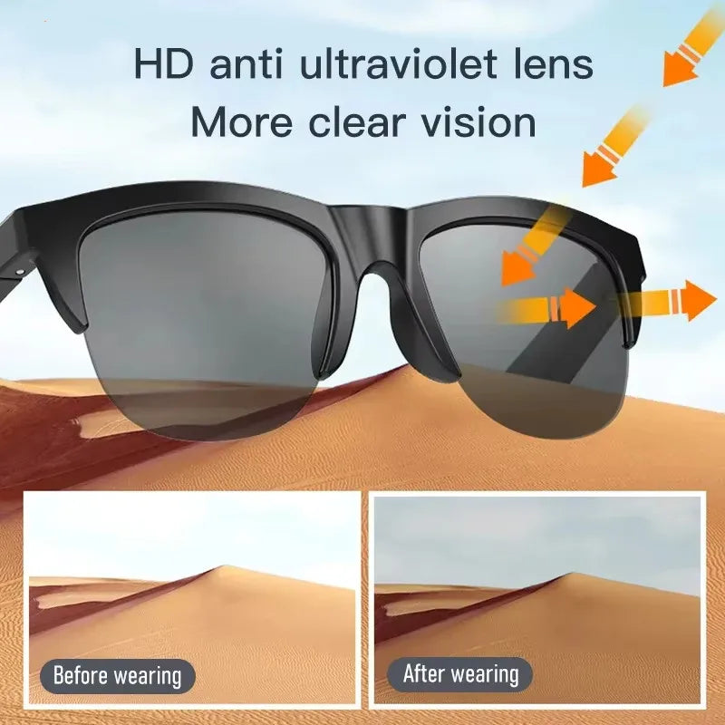Gafas de sol inteligentes Xiaomi MIJIA con Bluetooth, llamadas, auriculares deportivos para exteriores, alta fidelidad, luz azul, resistentes al agua y anti-UV para hombres y mujeres.