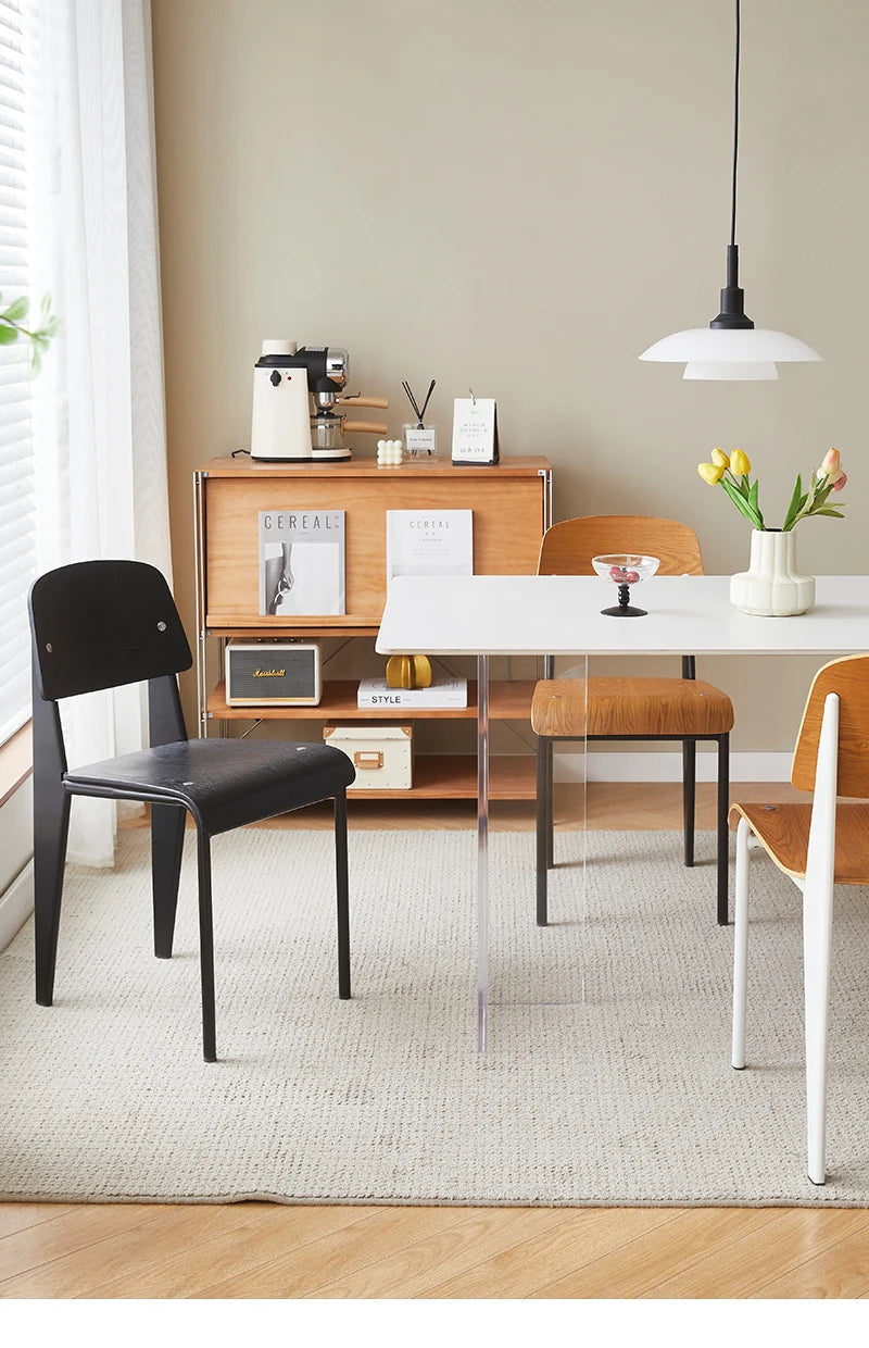 American Retro Dining Chair. Dopamine Chair Solid Wood Vitra Chair. Household Light Luxury High-end Backrest Chair