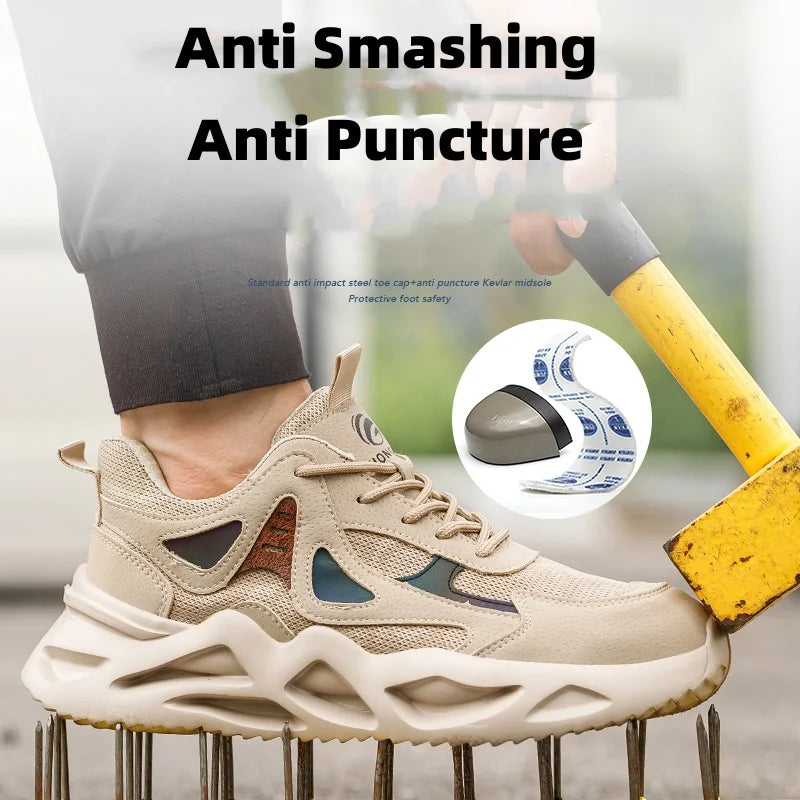 Lightweight Safety Shoes Men Women Work Shoes Steel Toe Cap Working Boots Sneakers Man Women Breathable Shoes Tactical Boots