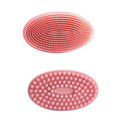 Exfoliating Sponge Dead Body Scrubber Skin Head Washing Brush Comb Silicone Bristle Bath Brush Scalp Massager Bath Tool Hygienic