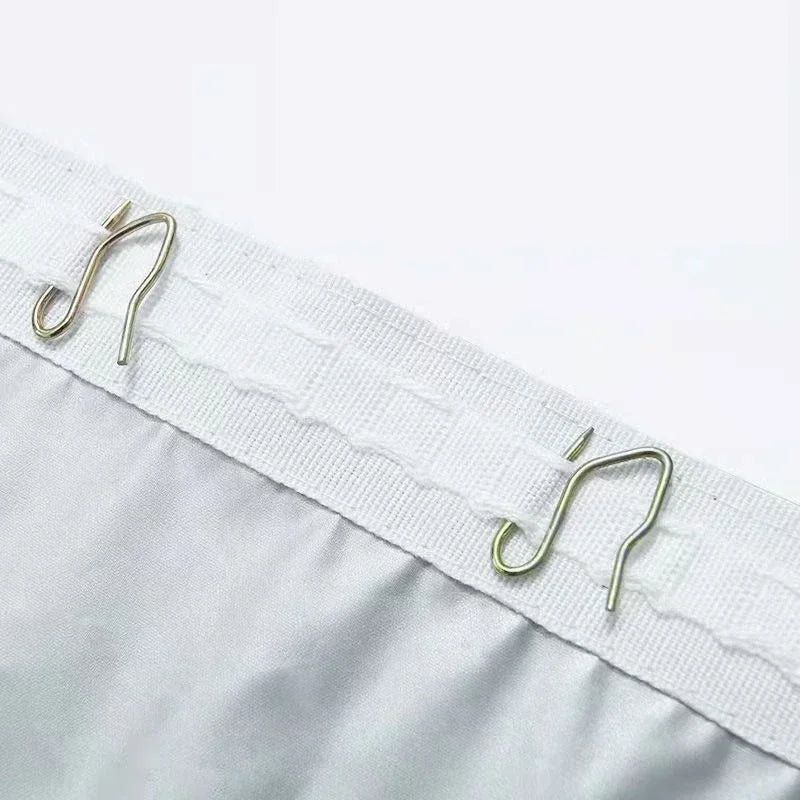 Easy Install Sunscreen Protection Thermal Insulation Curtain with Hook Silver Coated Fabric Shade Cloth Home Office Decoration