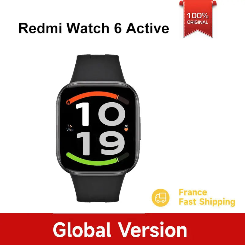 Smartwatch Xiaomi Redmi Watch 6 Active (Versão Global) – Tela AMOLED de 1,85", bateria com 18 dias de duração, chamadas via Bluetooth e suporte a AOD.