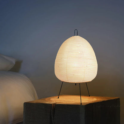 Lámpara de mesa de diseño japonés Akari wabi-sabi Yong, lámpara de papel de arroz impresa, decoración de escritorio para dormitorio, lámpara de mesa, envío directo