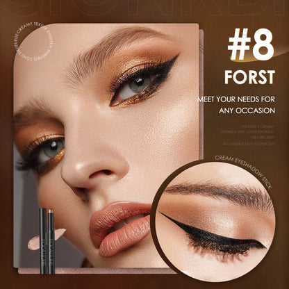 FOCALLURE Lápiz de sombra de ojos perlado de 24 colores, resistente al agua, con brillo, pigmento brillante, delineador en barra, herramientas de maquillaje